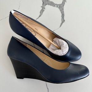 NWT Jessica Simpson Wedge Heels - NAVY